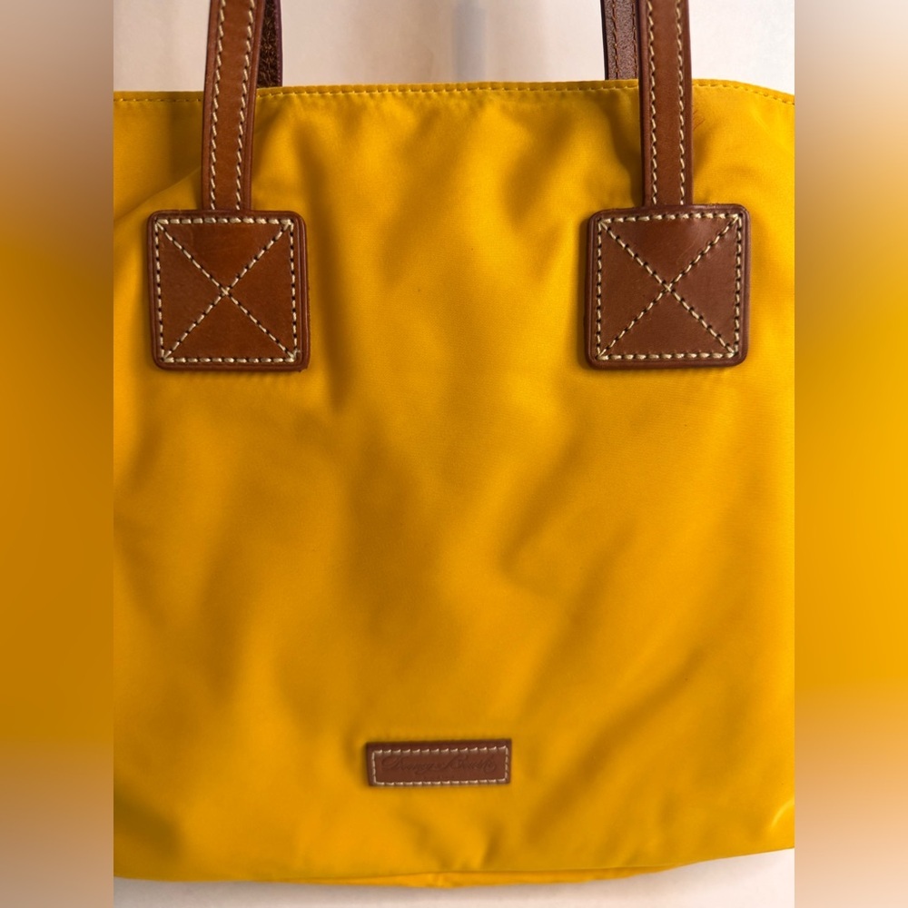 EUC Dooney & Bourke Victoria Nylon Shopper Tote in Mustard - Picture 3 of 11